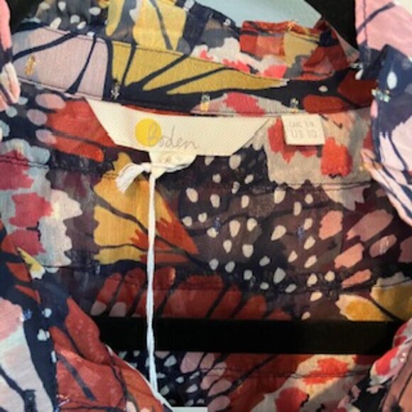 NWT Boden Ruffle neck shirt MUL size 10 - Picture 8 of 11